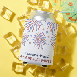 Rote und blaue Feuerwerke 4. Juli Party Dosenkühler