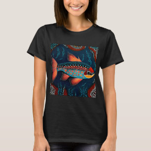Rote und blaue Fische T-Shirt
