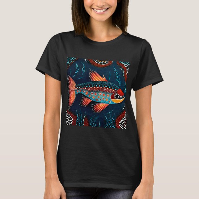 Rote und blaue Fische T-Shirt (Vorderseite)