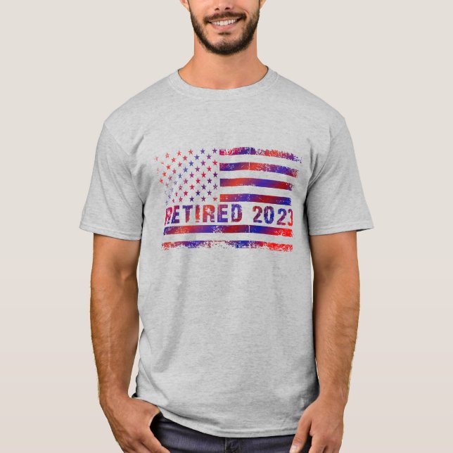 Rote und blaue Flagge 2023 T-Shirt (Vorderseite)