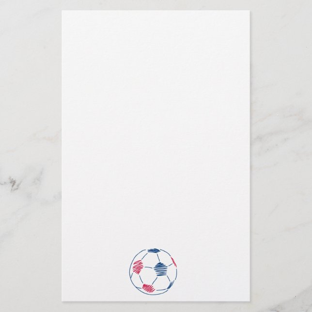 rote und blaue Fußball-Grafik Briefpapier (Vorderseite)