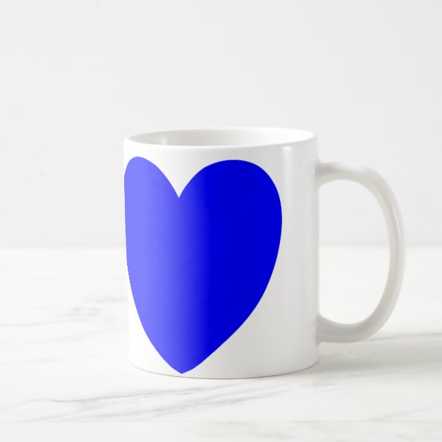 Rote und blaue Herzen, abstrakter Kunst-Druck Tasse (Rechts)