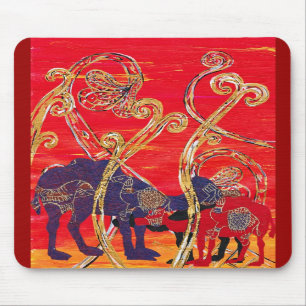 Rote und blaue Kamele Mousepad