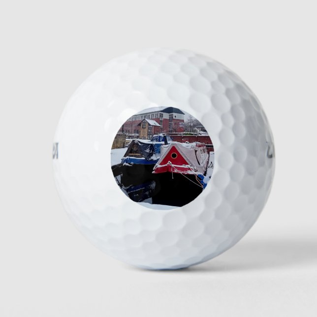 Rote und blaue Kanalboote Golfball (Vorderseite)