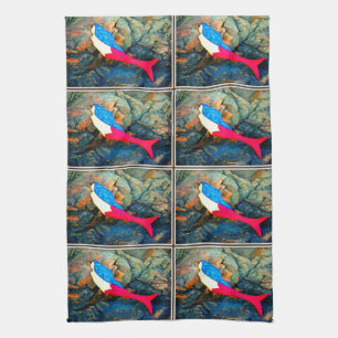 rote und blaue Meerjungfrauen Handtuch