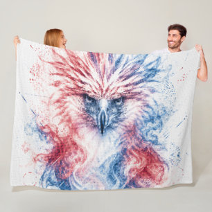 Rote und blaue philippinische Adler-Geometrie-Kuns Fleecedecke