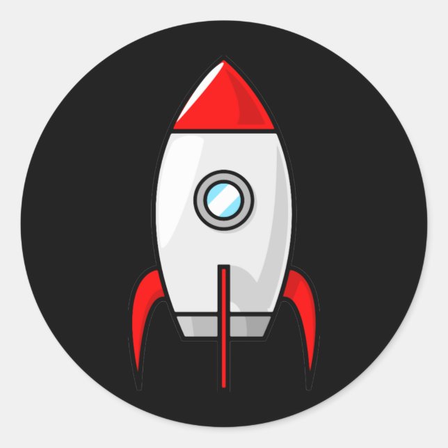 Rote und blaue Raketen Runder Aufkleber (Vorderseite)