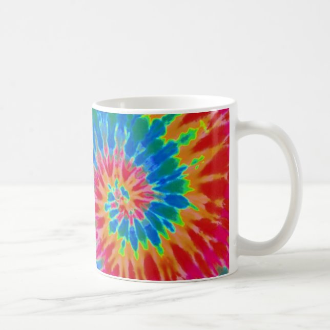 Rote und blaue Regenbogen-Spirale-Krawatten-Tasse Tasse (Rechts)