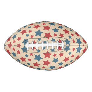 Rote und blaue Sterne, 4. Juli, beiger Hintergrund Football