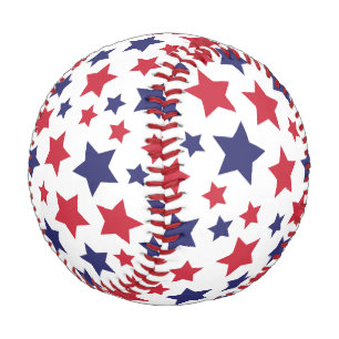 Rote und blaue Sterne, 4. Juli, weißer Hintergrund Baseball