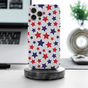 Rote und blaue Sterne, 4. Juli, weißer Hintergrund Case-Mate iPhone Hülle