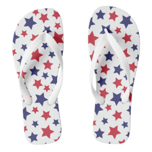 Rote und blaue Sterne, 4. Juli, weißer Hintergrund Flip Flops