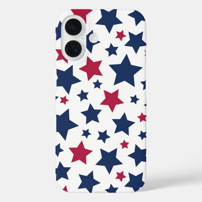 Rote und Blaue Sterne - Muster der amerikanischen  Case-Mate iPhone Hülle (Rückseite)