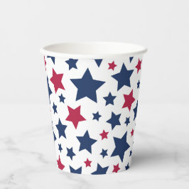 Rote und Blaue Sterne - Muster der amerikanischen  Pappbecher