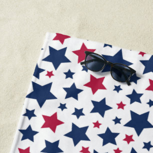 Rote und Blaue Sterne - Muster der amerikanischen Strandtuch
