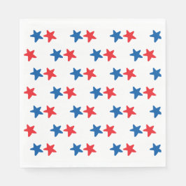 Rote und blaue Sterne | Patriotisch / 4. Juli Serviette