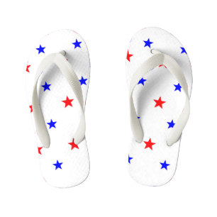 Rote und blaue Sterne - Sternenhimmel-Muster Kinderbadesandalen