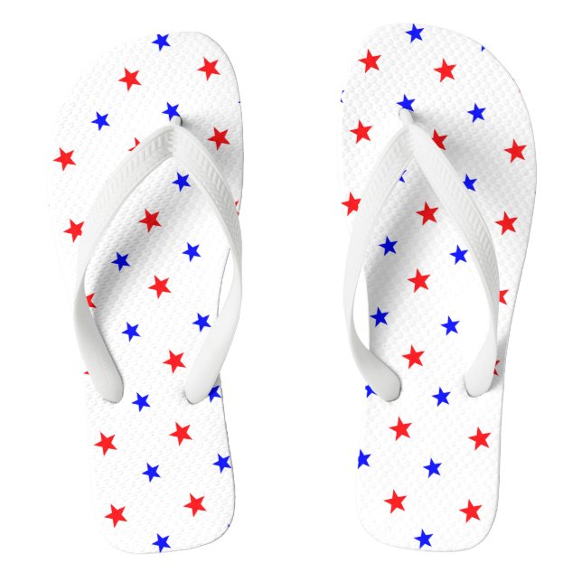 Rote und blaue Sterne - Sternenmuster Flip Flops (Fußbett)
