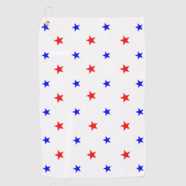 Rote und blaue Sterne - Sternenmuster Golfhandtuch