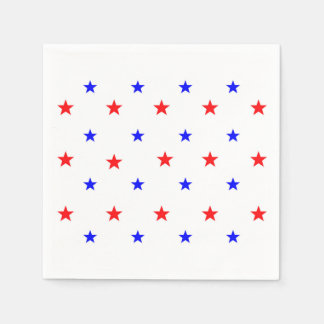 Rote und blaue Sterne - Sternenmuster Serviette