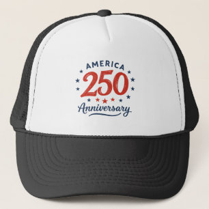 Rote und Blaue Sterne zum 250. Jubiläum Amerikas Truckerkappe