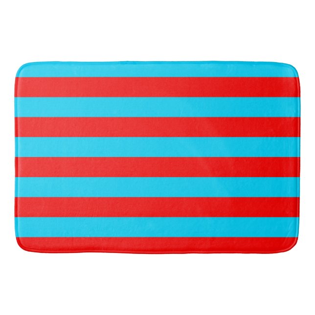 Rote und blaue Streifen Badematte (Vorderseite)