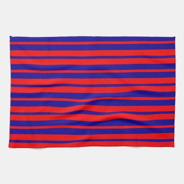 Rote und blaue Streifen Geschirrtuch (Horizontal)