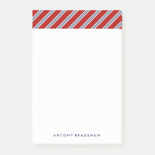 Rote und blaue Streifen Post-it Klebezettel