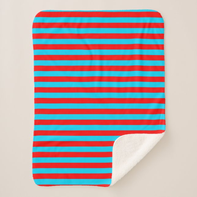 Rote und blaue Streifen Sherpadecke (Vorderseite)