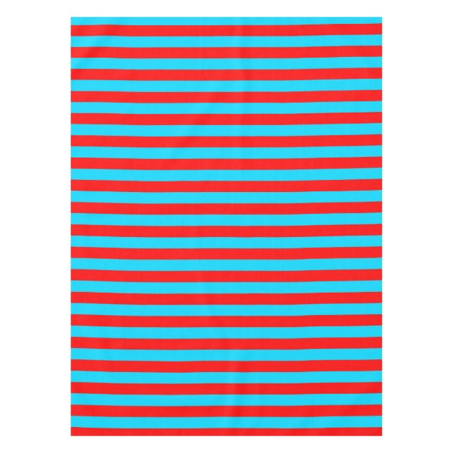 Rote und blaue Streifen Tischdecke (Vorderseite)