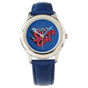 Rote und blaue Supergirl-Logo Armbanduhr