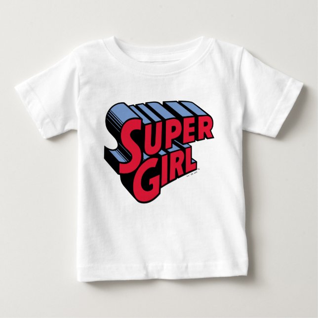 Rote und blaue Supergirl-Logo Baby T-shirt (Vorderseite)