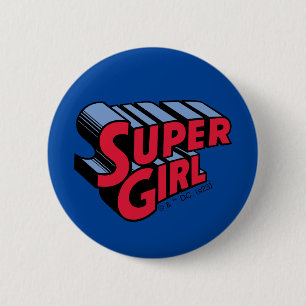 Rote und blaue Supergirl-Logo Button