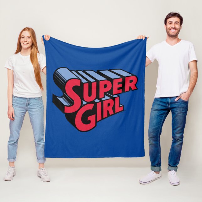 Rote und blaue Supergirl-Logo Fleecedecke (Beispiel)