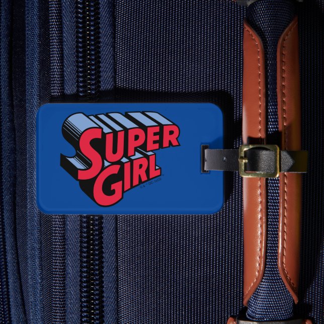 Rote und blaue Supergirl-Logo Gepäckanhänger (Vorderseite Insitu 4)