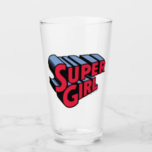 Rote und blaue Supergirl-Logo Glas