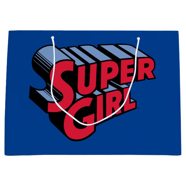 Rote und blaue Supergirl-Logo Große Geschenktüte (Vorderseite)
