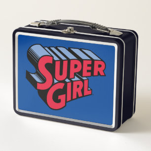 Rote und blaue Supergirl-Logo Metall Brotdose