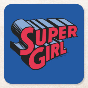 Rote und blaue Supergirl-Logo Rechteckiger Pappuntersetzer