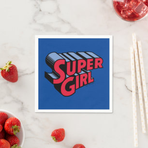 Rote und blaue Supergirl-Logo Serviette