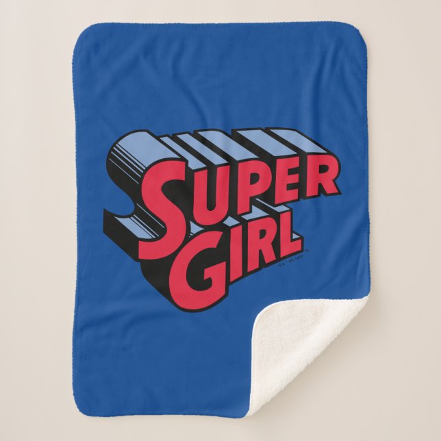Rote und blaue Supergirl-Logo Sherpadecke (Vorderseite)