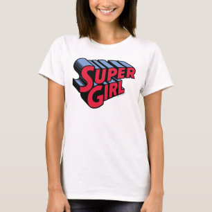 Rote und blaue Supergirl-Logo T-Shirt