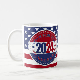 Rote und Blaue Wahl 2024 für Rot Weiß und Blau Kaffeetasse