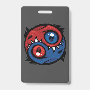 Rote und blaue Yin-Yang-Drachen Ausweis