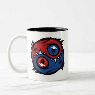 Rote und blaue Yin-Yang-Drachen Zweifarbige Tasse