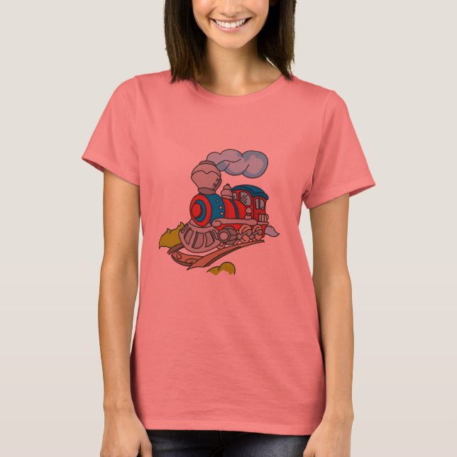 rote und blaue Zugtränke und Geschenke T-Shirt (Vorderseite)