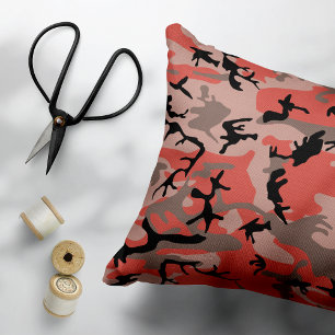 Rote und braune Camouflage, Militär, Armee Dekokissen