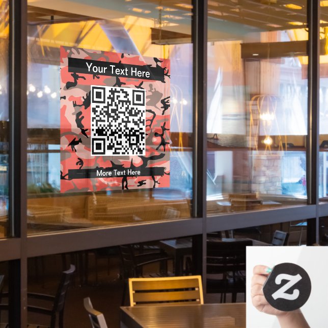 Rote und braune Camouflage, Militär, Armee Fensteraufkleber (Restaurantfenster)