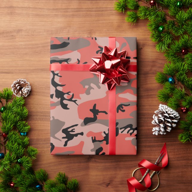 Rote und braune Camouflage, Militär, Armee Geschenkpapier (Feiertagsgeschenk)