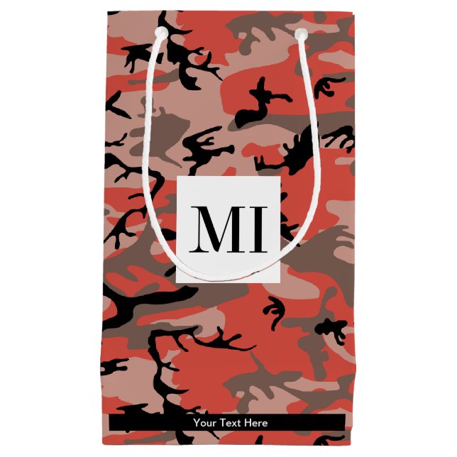 Rote und braune Camouflage, Militär, Armee Kleine Geschenktüte (Vorderseite)